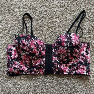 Native Intimates Floral Corset style bra front clasps